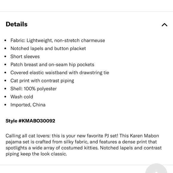 🌸[ Karen Mabon ] Fancy Dress Cats Pajama Short Sleeve Set - Picture 13 of 16